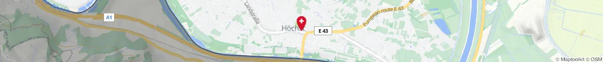 Map representation of the location for Rhein-Apotheke in 6973 Höchst